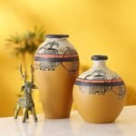 Buy ARTYSTA BEAUTIFYING LIVES Earthenware 'Madhubani Fauna' Yellow Handpainted Terracotta