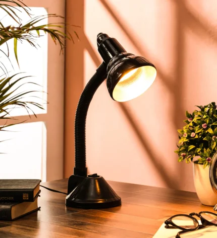 Bow Black Adjustable Study Lamp With Aluminium Base